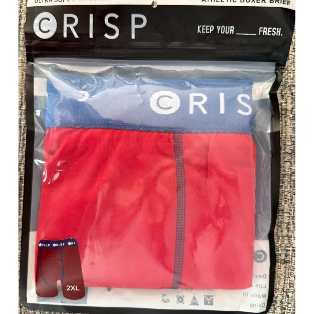Crisp Ultra Soft Athletic Boxer Brief - Polyester Spandex - Red/Blue - 2XL
